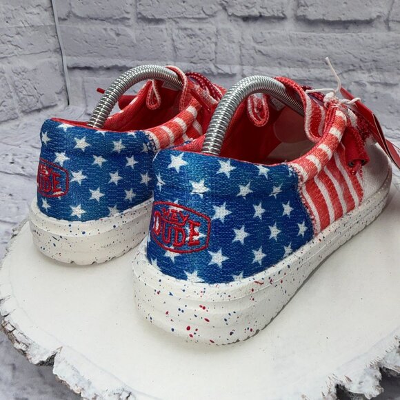 Hey Dude Wendy Patriotic Americana Slip On Shoes Women's Size 5 USA Flag NEW - Picture 2 of 13
